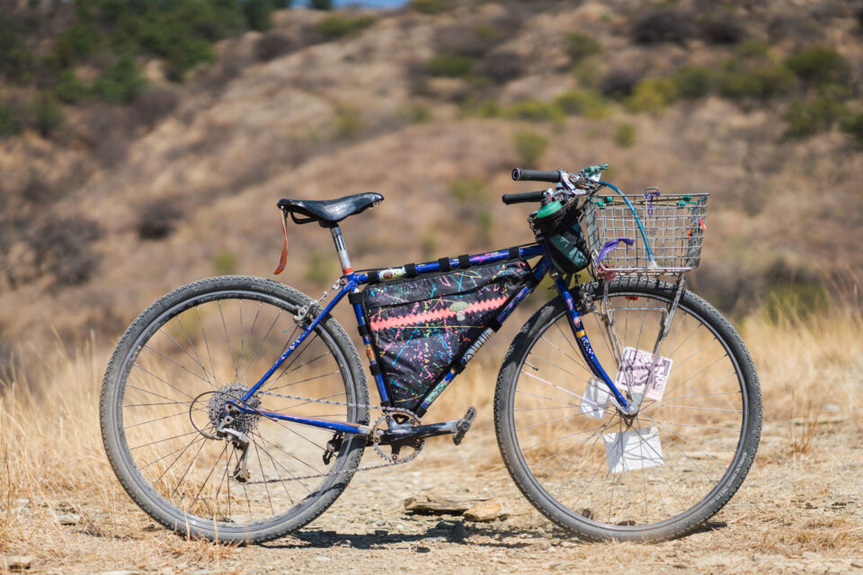 Mason and his 90s Bianchi Basket Bike